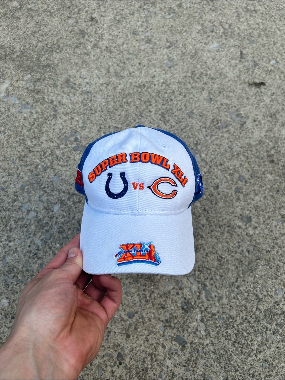 Vintage Super Bowl XLI White and Blue Baseball Cap